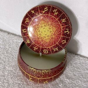 5/$35 Zodiac Mediterranean Fig Scented 2.5oz Soy Wax Candle In Tin With Lid NEW